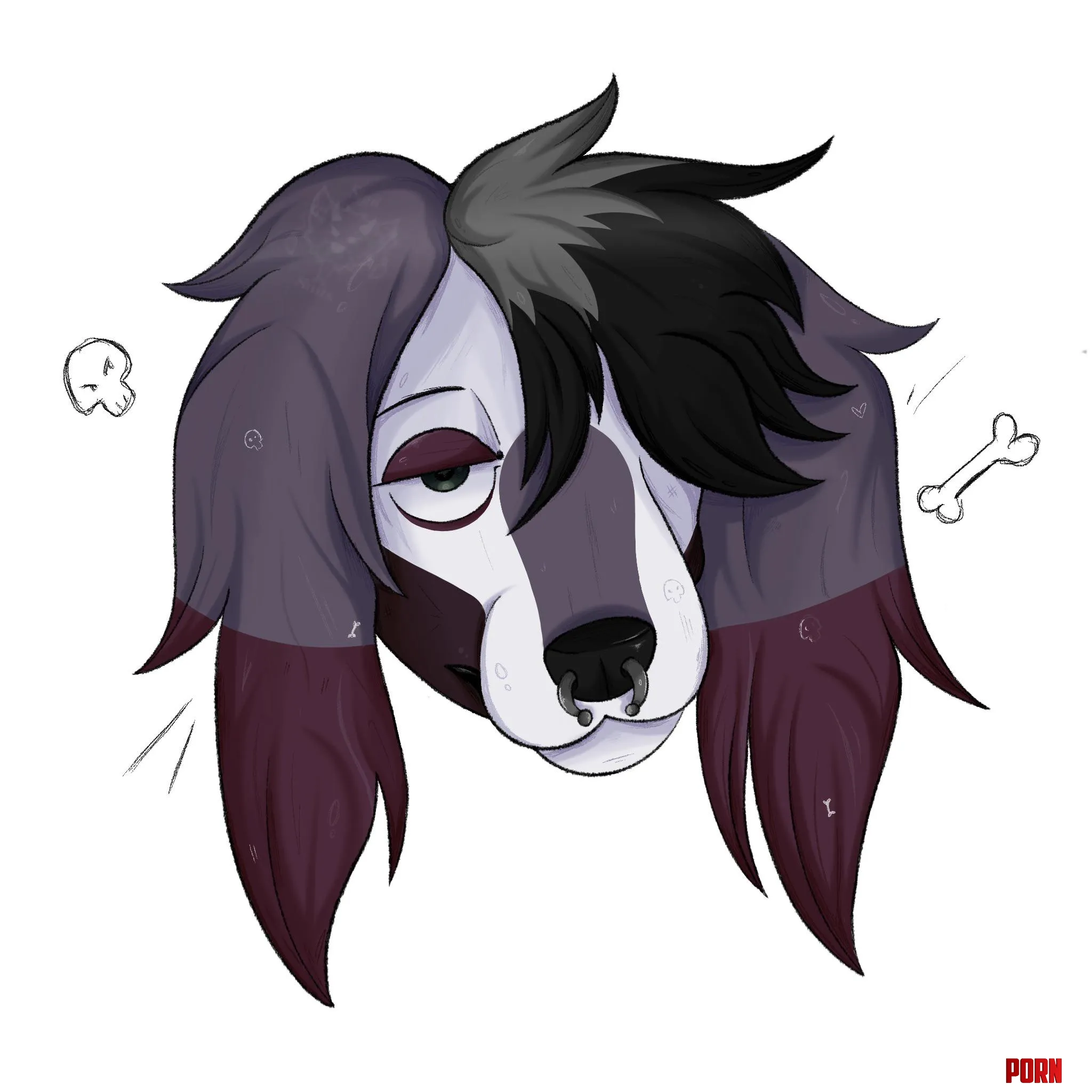 My side of an art trade Emo greyhound by SigilSuits