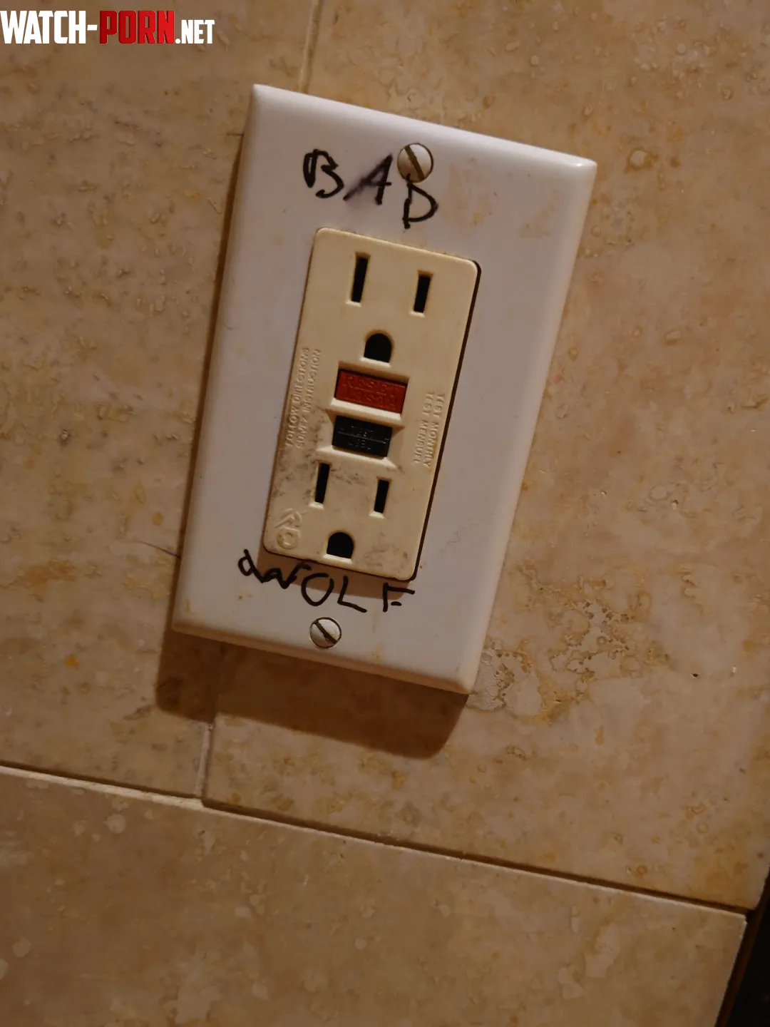 Local restaurant has bad wolf written on a bathroom outlet by WerWolf07