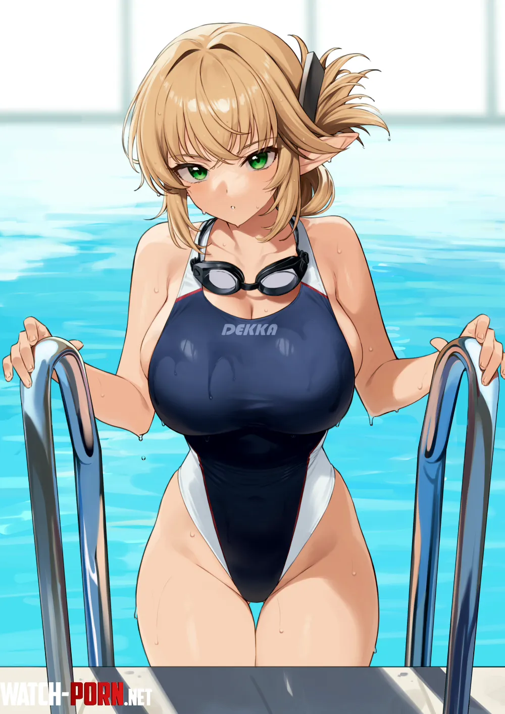 Swimsuit Aegis exiting the pool Enjo Kouhai by marxsander2016