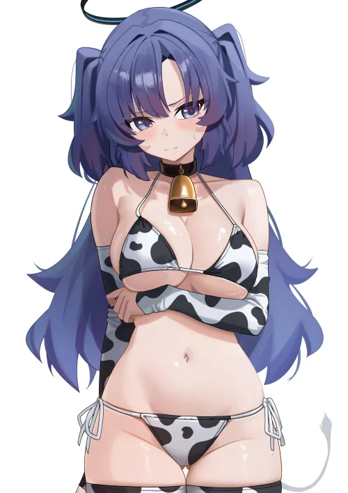 Thumbnail Cow Print Bikini Yuuka by xSaviour_N: A Unique Ecchi Swimwear Choice