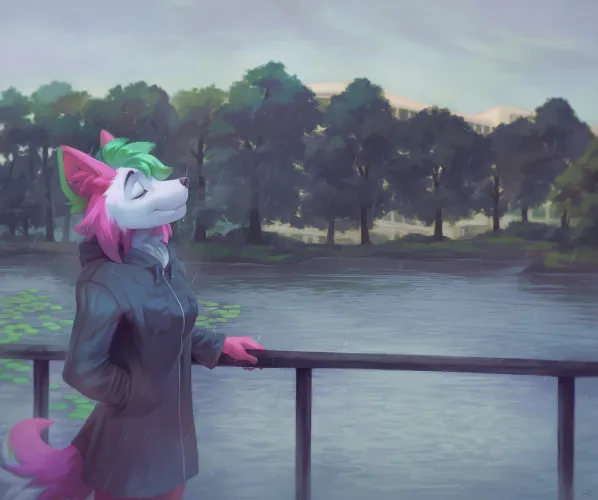 Thumbnail Rainy Walk Art by salanchu: A Furry Perspective | Jinxythehusky