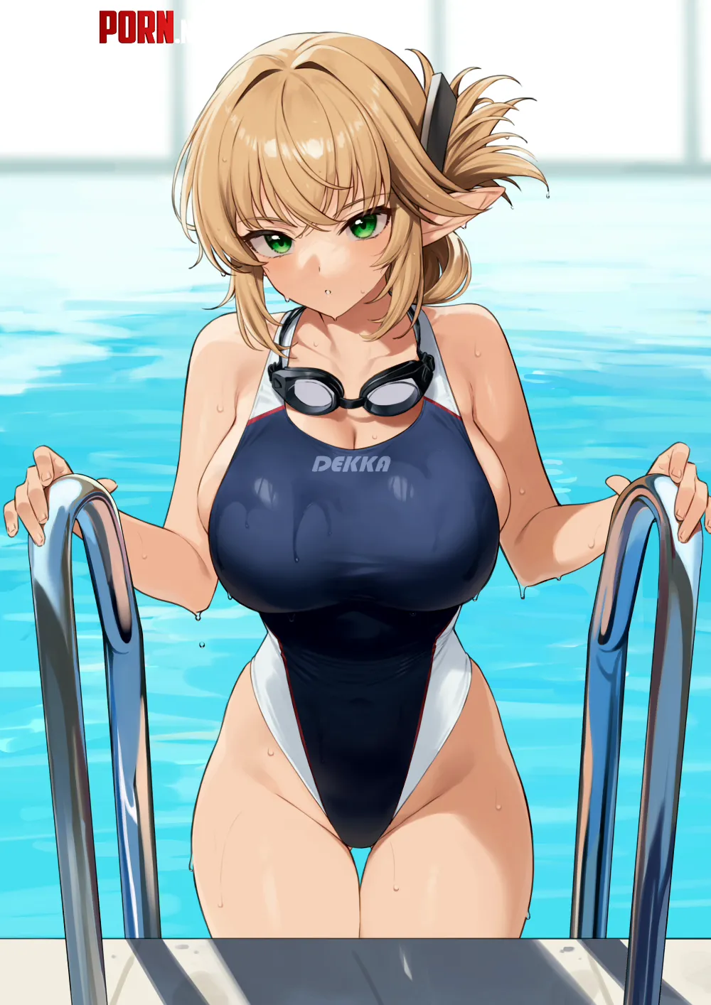 Swimsuit Aegis exiting the pool by marxsander2016