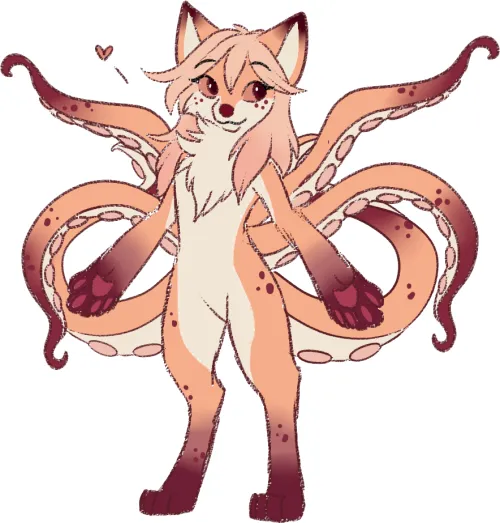 Thumbnail Squid and Kitsune Hybrid: Unique Adoptable Character | Glittering-Amount-68