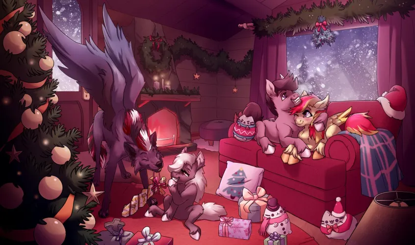 Thumbnail Furry Christmas Gathering: sofilope's Unique Art Request