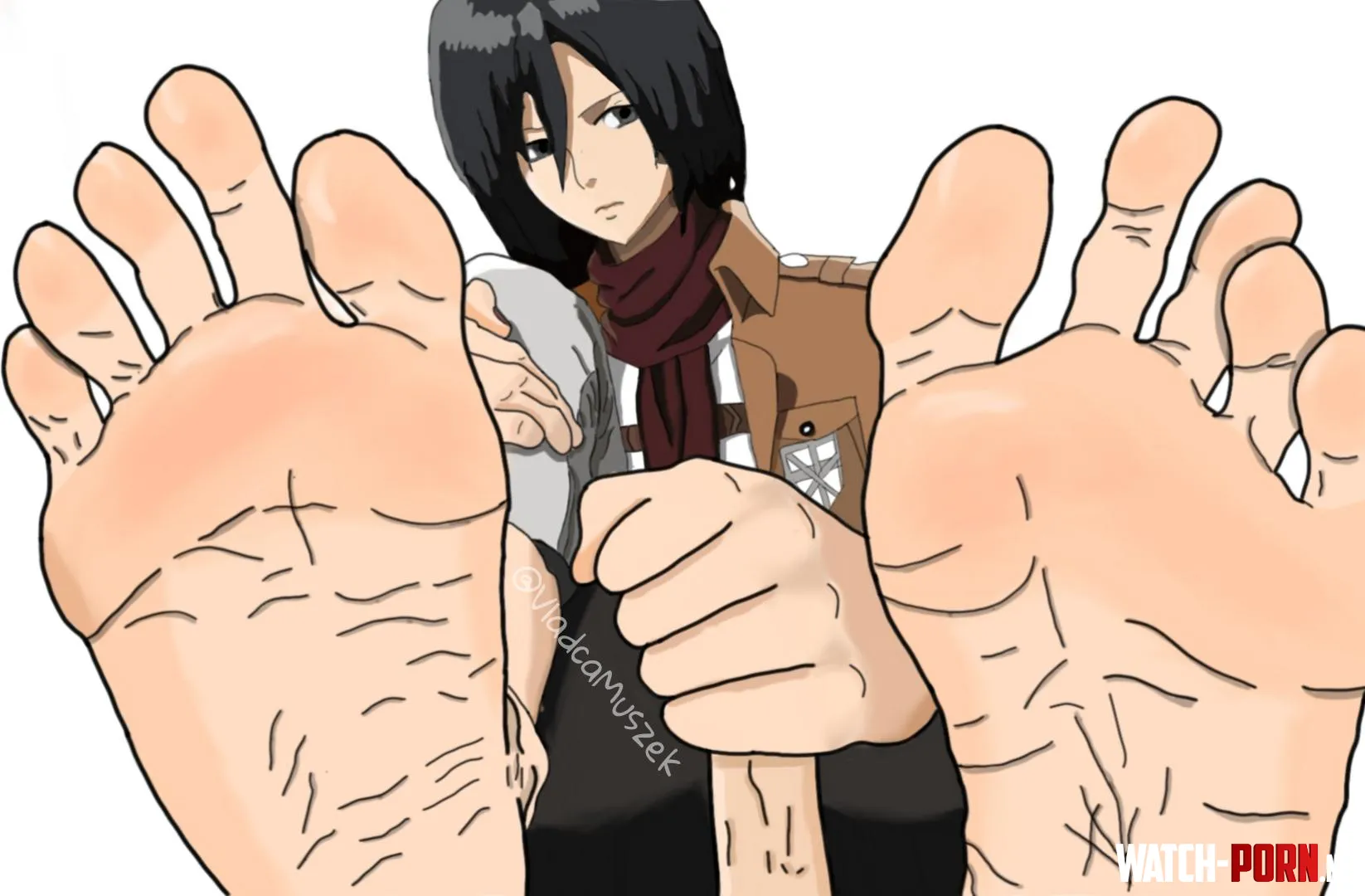 Mikasa and her huge soles VladcaMuszek AttackOnTitan by VladcaMuszek