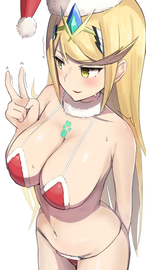 Thumbnail A_MASSIVE_PERVERT's Festive Offer: Christmas Bikini Mythra Ruruo Delight