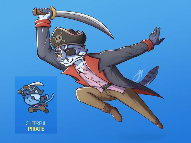 Thumbnail JT_Hoom Showcases Pirate Cat Art in the Vibrant World of Furry