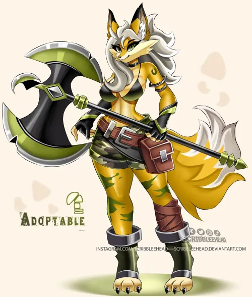 Thumbnail Axe-Wielding Soldier Art by scribbleehead in Furry