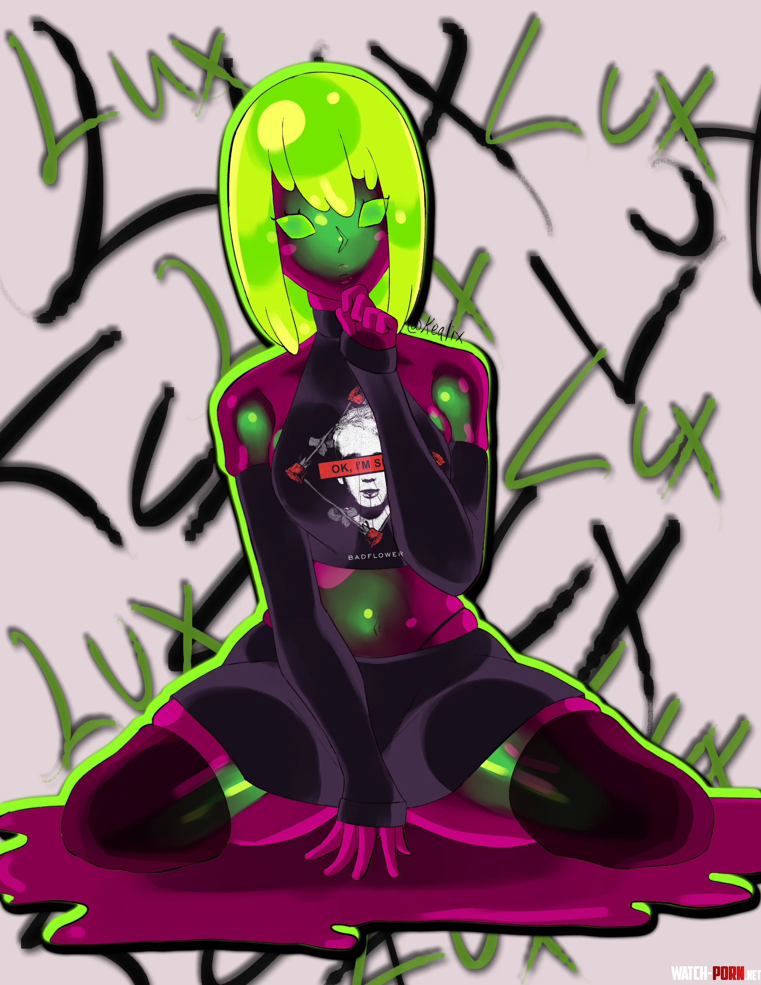 I drew an emo slimegirl by Responsible_Hat_5789