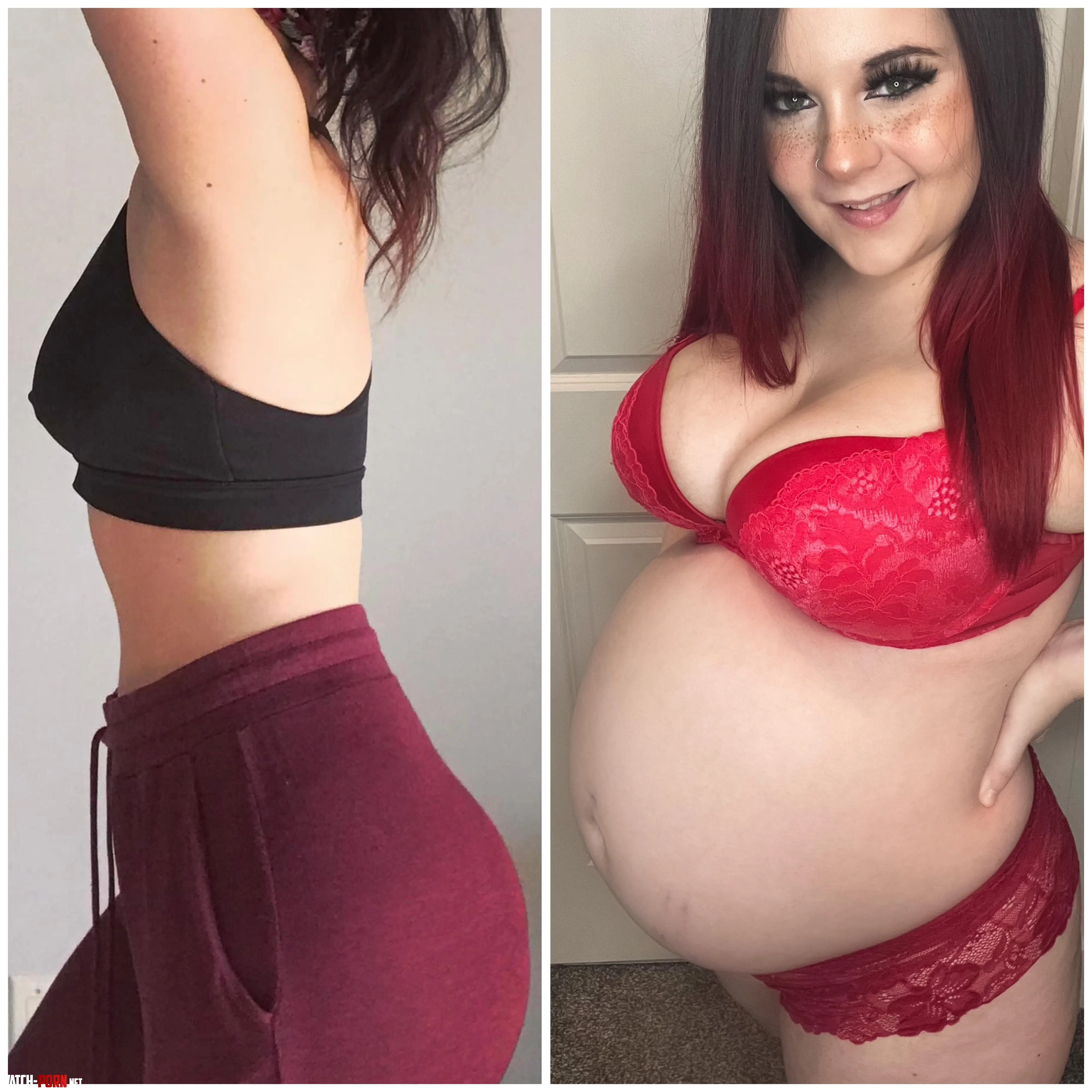 Before vs 8 months pregnant  by SierraNyx