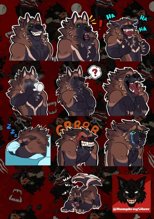 Thumbnail Finished Sticker Commission by princesilver05 in Furry