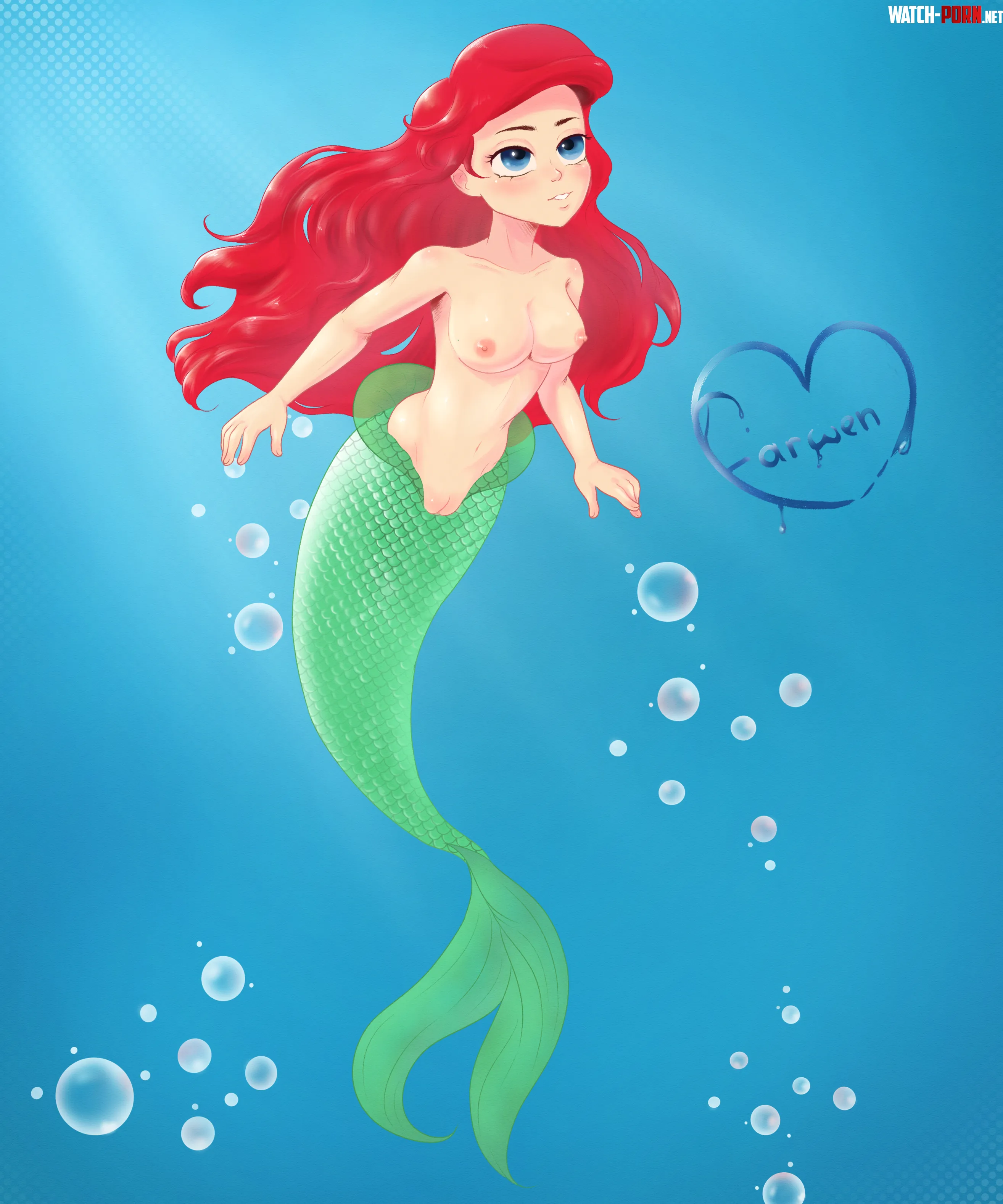 Ariel without her shells on Farwen The Little Mermaid by Working_Welder_1751