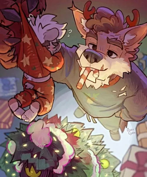 Thumbnail Furry Fun: ChristmasOverCyan by crocodile_balls