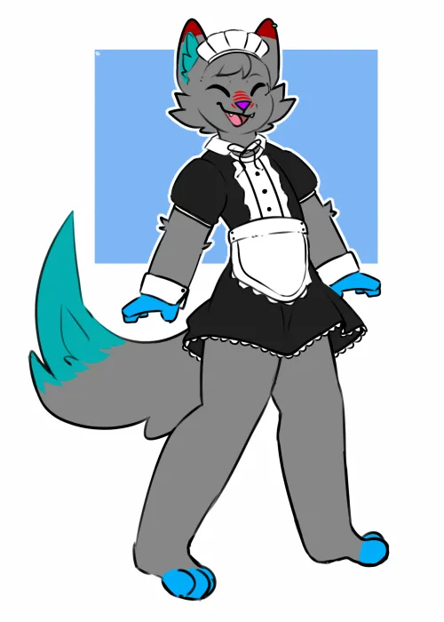 Thumbnail Maid YCH Art by JaxCollie - Exciting Furry Creations Unveiled!