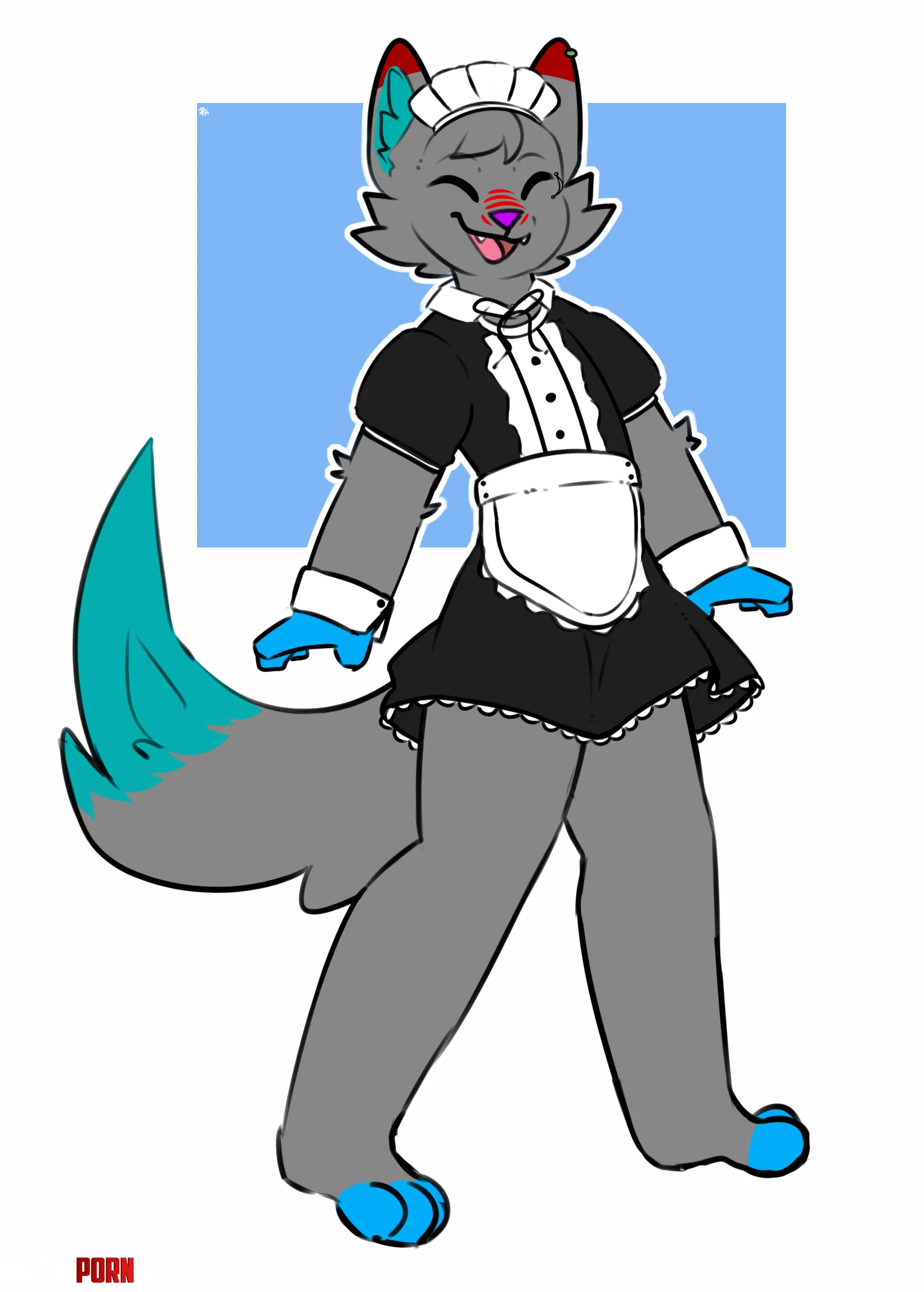 Maid YCH Art by me JaxCollie at XTwitter  by Frizzeldz