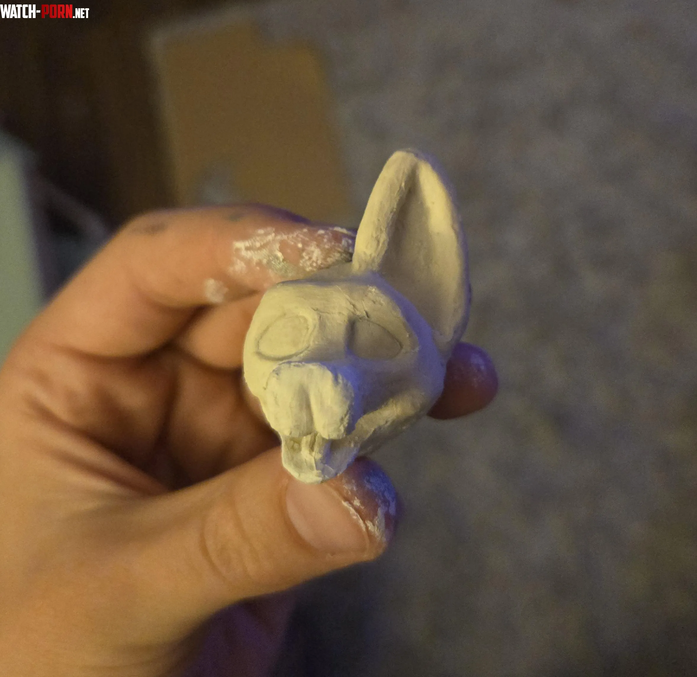 Day two of sculpting my fursona out of clay with no experience by KattosAShame