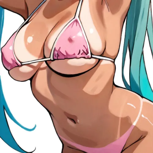 Thumbnail Indulge in Ecchi Fantasies with nsmilec's Pink Bikini Miku