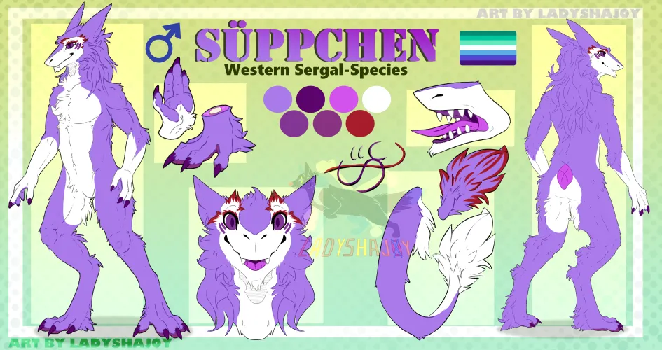 Thumbnail Eagerly Waiting: Finished Ref Sheet Commission | LadyShajoy | furry