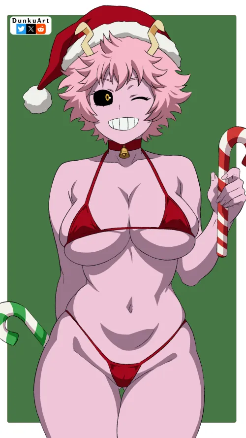 Thumbnail Festive and Flirty: Mina's Holiday Readiness in BokuNoEroAcademia