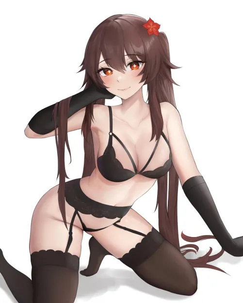 Thumbnail Seductive Sight: Hu Tao in Lingerie Revealed by AnimeChan39