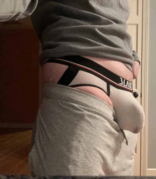 Thumbnail Jockstraps Filled with Precum at 28 - Throwaway_Bulge Exposes All!