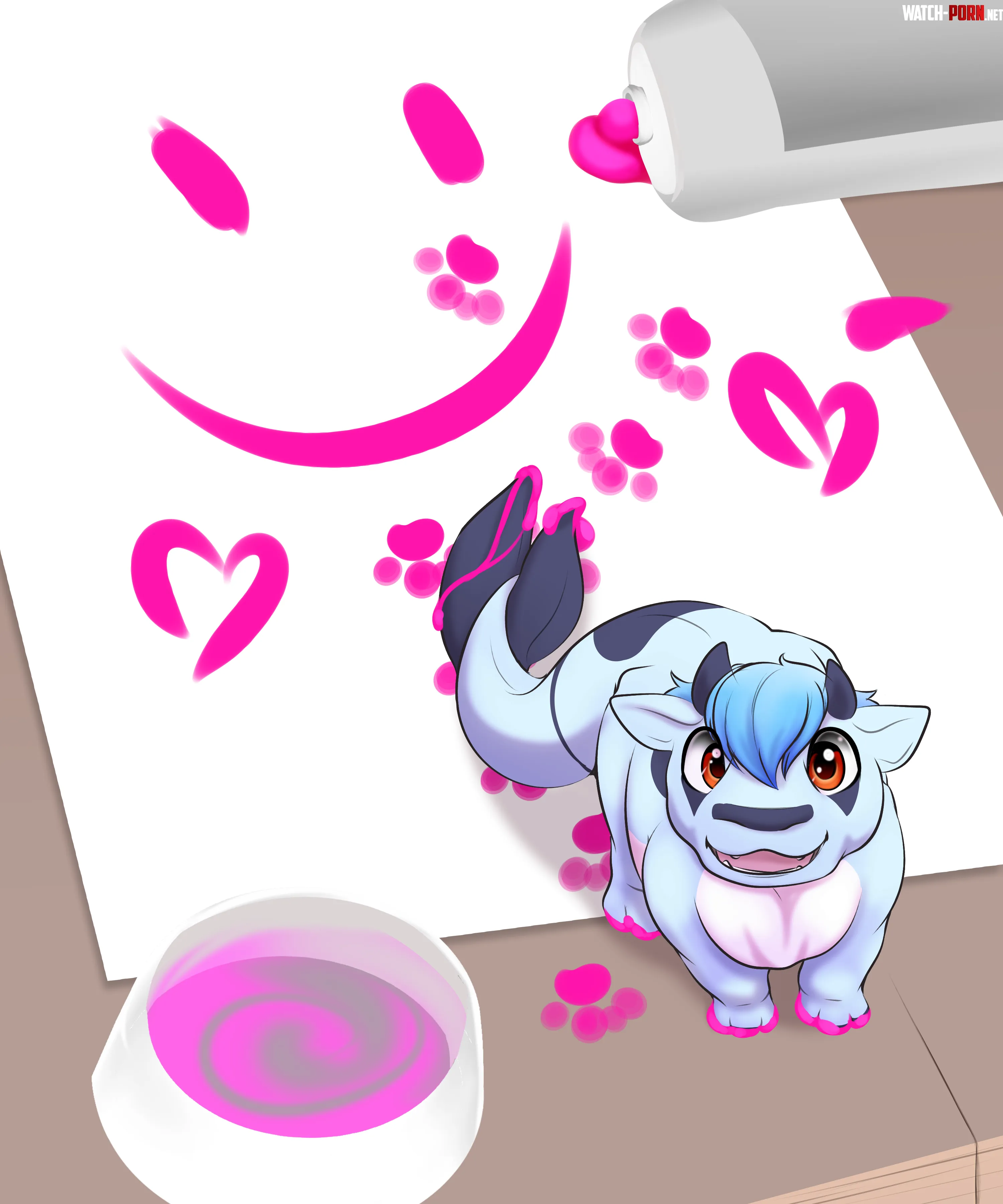 OC A Teeny Tiny CowDragon made you a painting by Makuta_Servaela