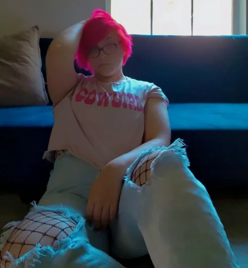 Thumbnail Pretty in Pink - Hair and Crop Top Delight by little_liabiliti | femboy