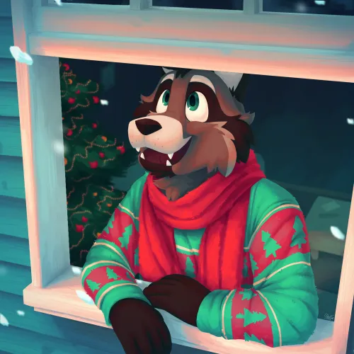 Thumbnail Snowy Morning Commission Delights by CosmicLeafArts in the Furry Category