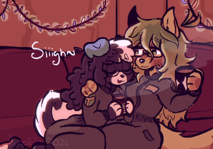 Thumbnail Winter Cuddles: Furry Art Revealed by bluubuns