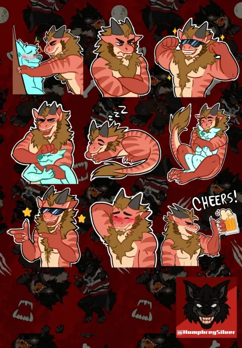 Thumbnail Commissioned Sticker Art by princesilver05 in Furry Realm