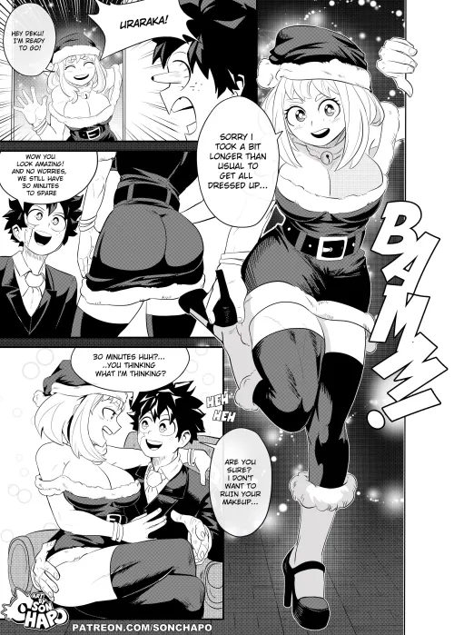 Thumbnail Festive Encounter: 'Izuku and Ochako's First Christmas Together in Sonchapo My Hero Academia' by MillionHypotheses | Thick_Hentai Category