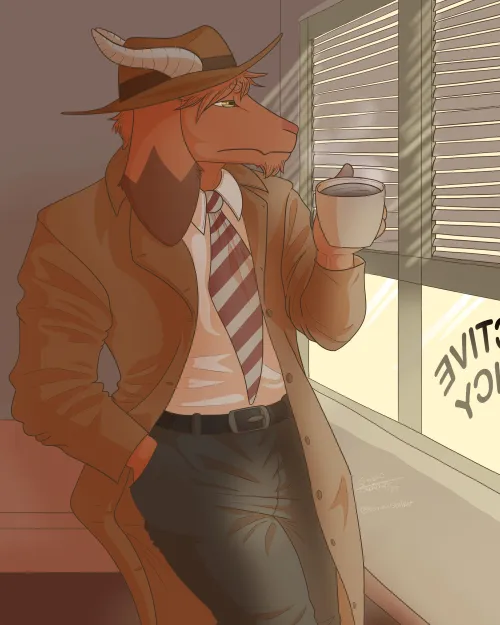 Thumbnail Adrian Conrad: Goat Private Investigator Art by Bronzehorn