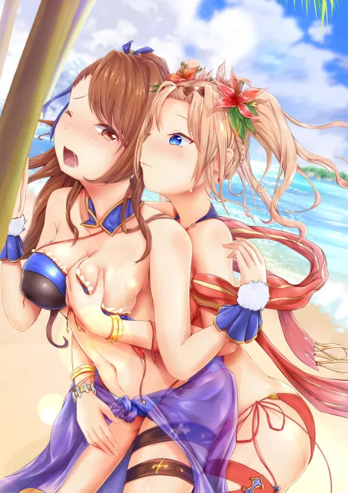 Thumbnail Granblue Fantasy Yuri Fanfiction: Beatrix and Zetas Summer Sensation