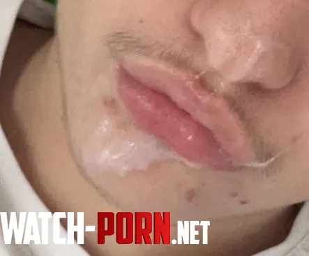 didnt want my friend to cum on the sheets while jerking off so i gave him a blowjob instead swallowed most of the cum but couldnt lick it all  by Altruistic-Bat-4410