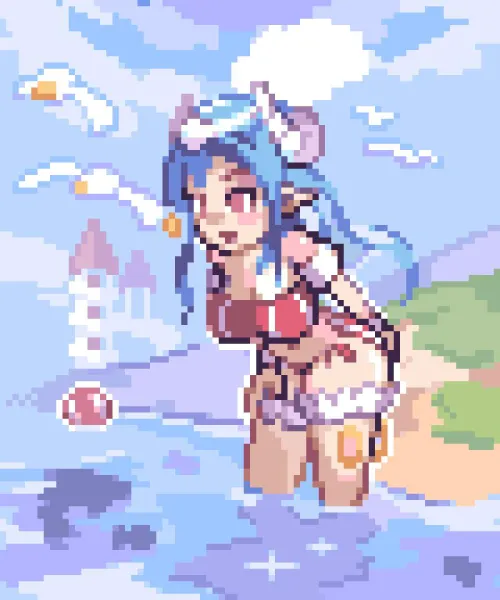 Thumbnail Beach Day PixelArtNSFW by bleuberry_art: Dive into Pixelated Paradise