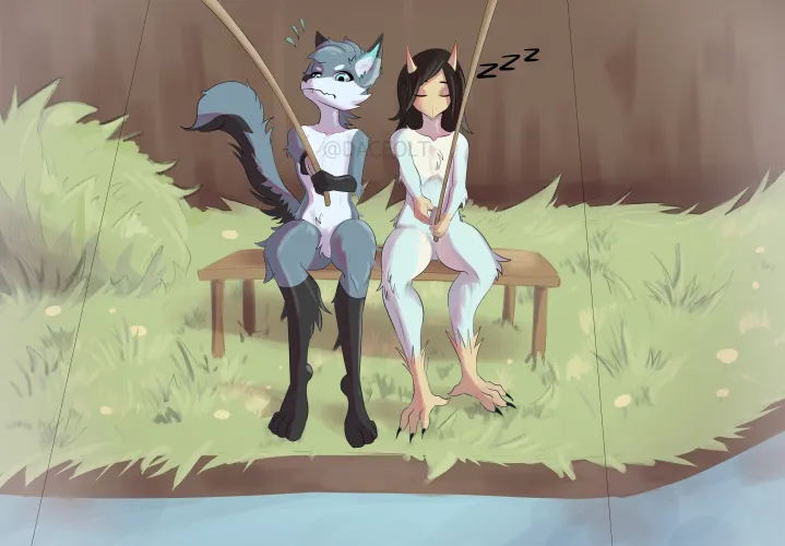 Thumbnail Sleeeeeeppyyy Fishing: Tranquility Illustrated by Ifu_Daceolt in furry