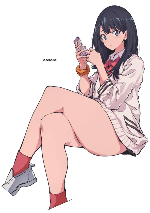 Thumbnail Captivating Pose - Rikka with Her Phone | By LafterMastr