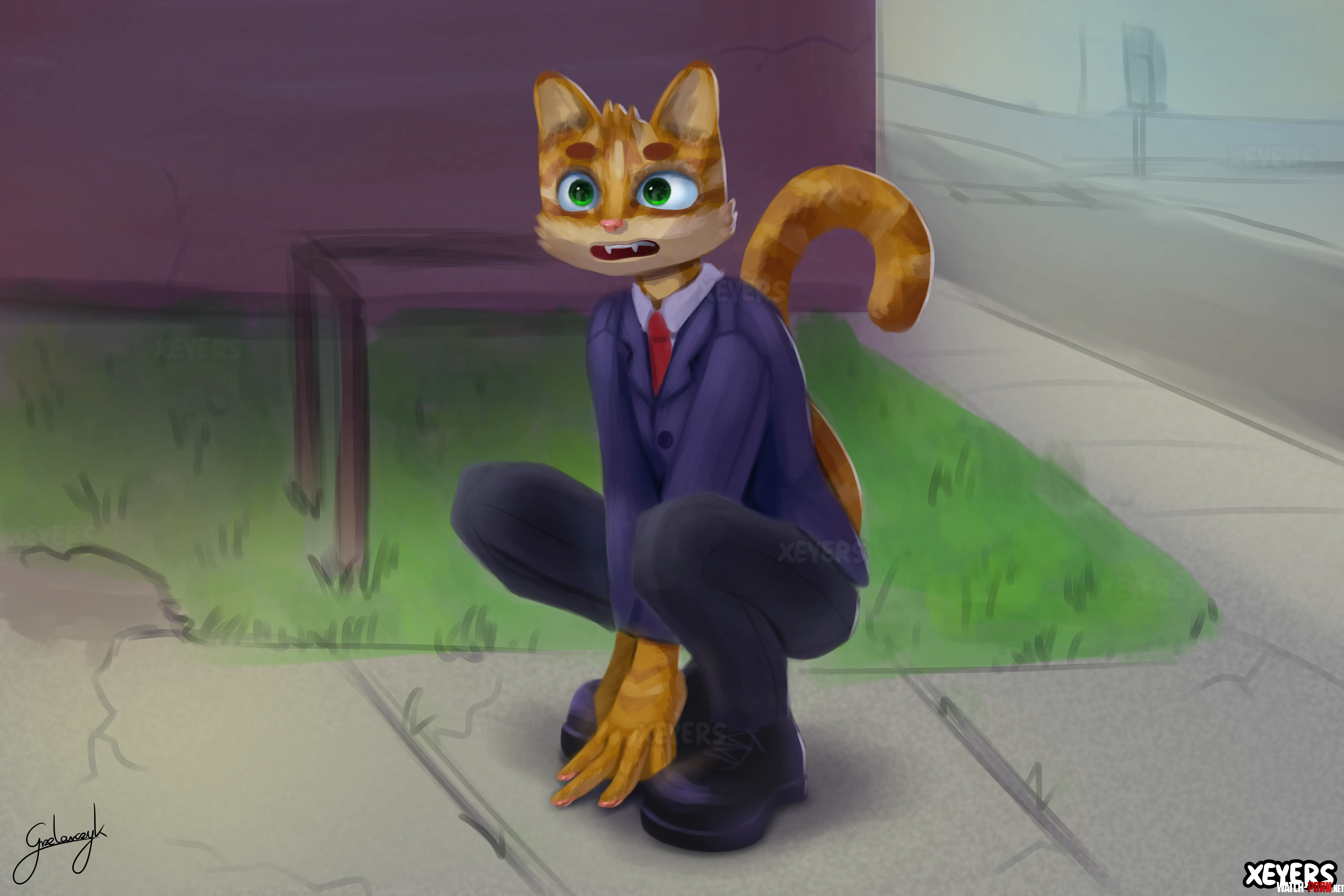 Cat lawyer OC by xeyers