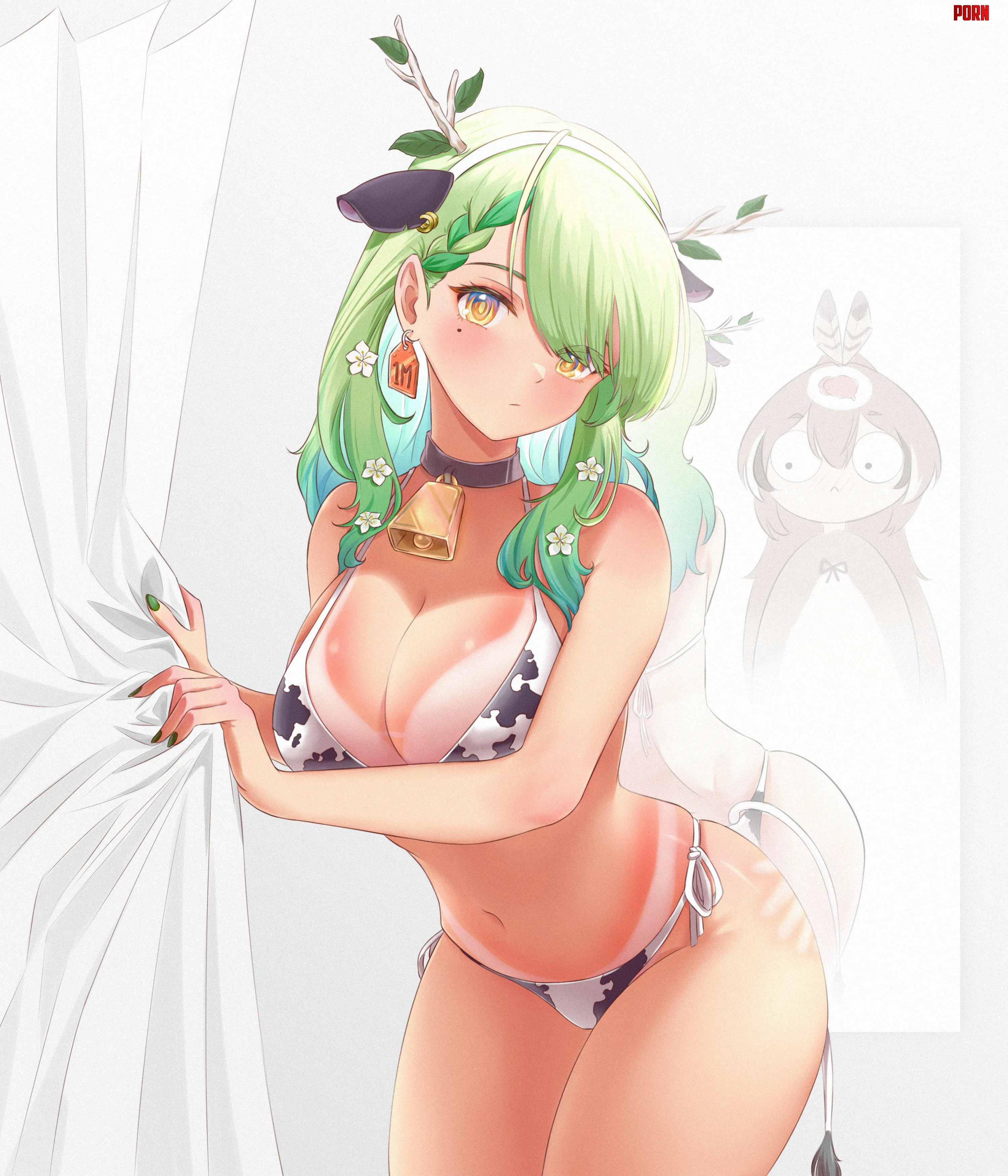 Tanned Cowkini Fauna Hololive by A_MASSIVE_PERVERT