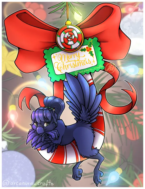 Thumbnail ArcAnura_crafts' Festive Furry Art: 'Christmas YCH Finished'