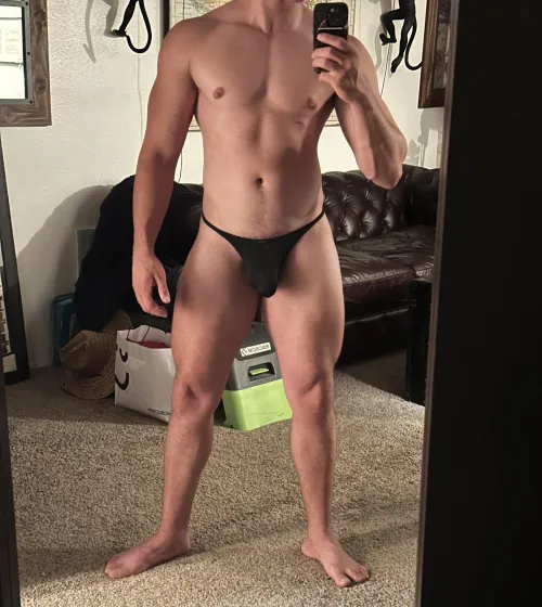 Thumbnail Safe Yet Stunning: Black GayThongs with Kooky-Environment537