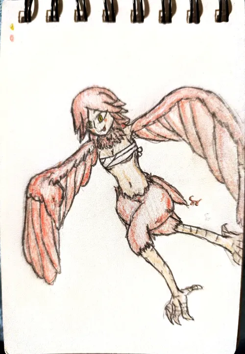 Thumbnail Embracing the Fascinating Harpy Raiiana by SkeleStrider | MonsterGirl