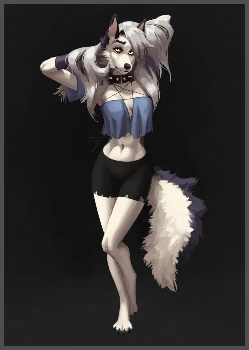 Thumbnail Sultry Furry Art: 'Loona Pin Up' by HotEntertainment5623