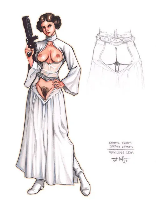 Thumbnail VangardOfDestruction's Innovative Robe Design for Leia in starwarsnsfw