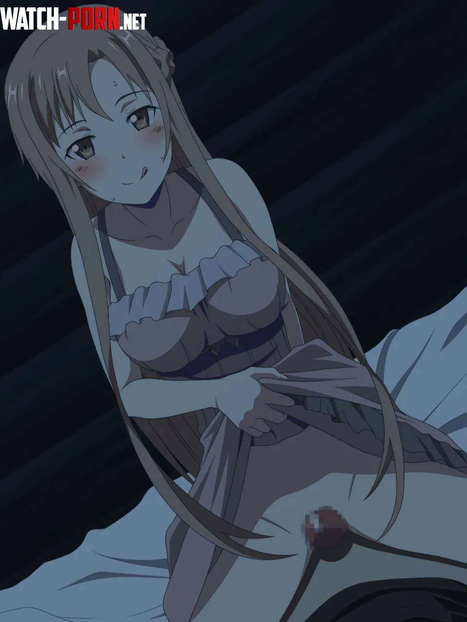 while staying at the same inn as kirito and asuna she reached out to you late at night thinking you were kirito by su77ocatio6