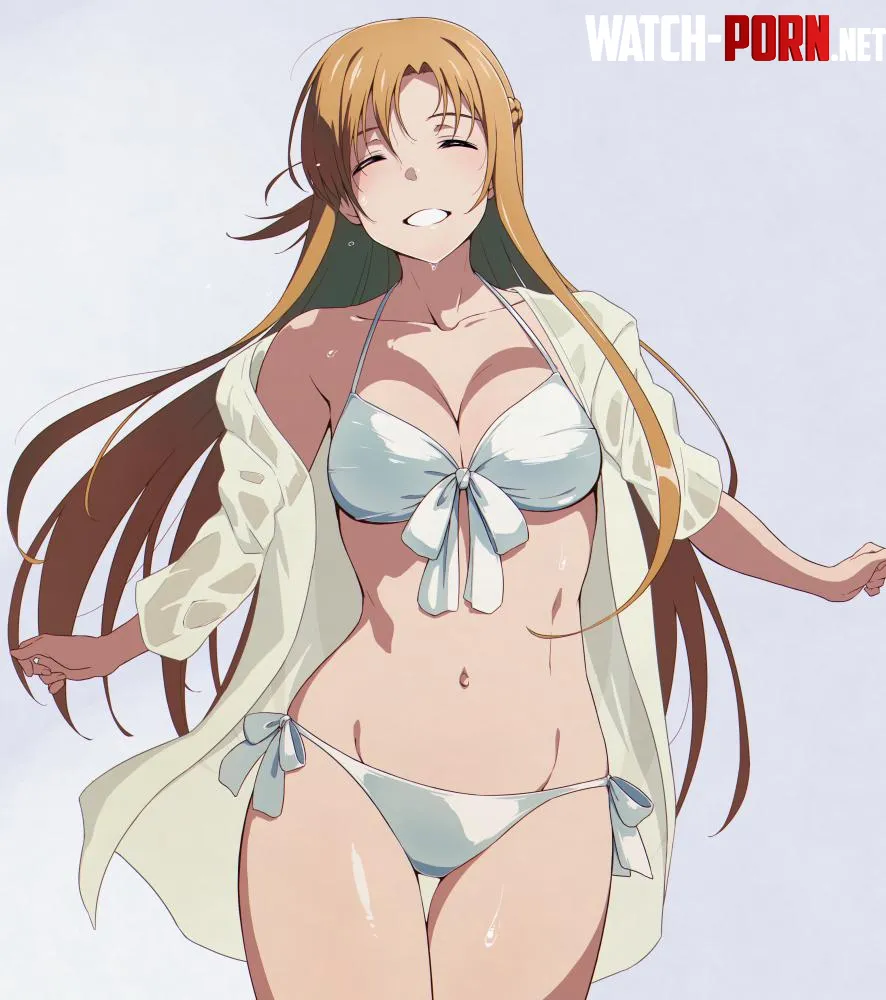 you helped asuna carry some heavy equipment for a training session and as a reward she took you on a beach date by su77ocatio6