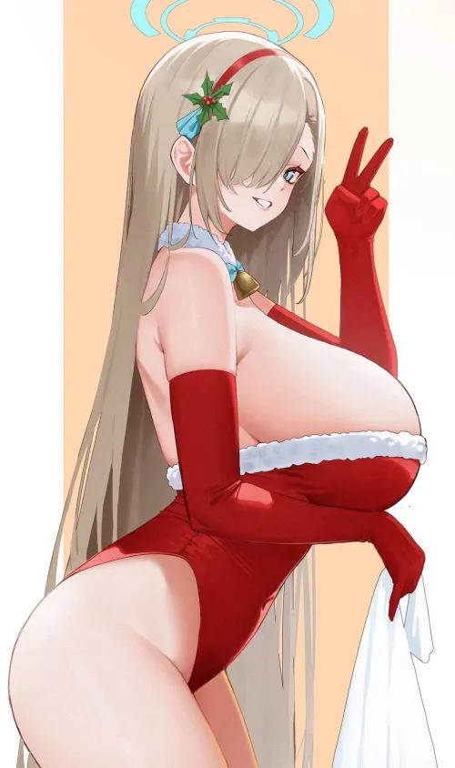 Thumbnail Festive Christmas Bodysuit - Asuna Blue Archive Edition | Author: marxsander2016