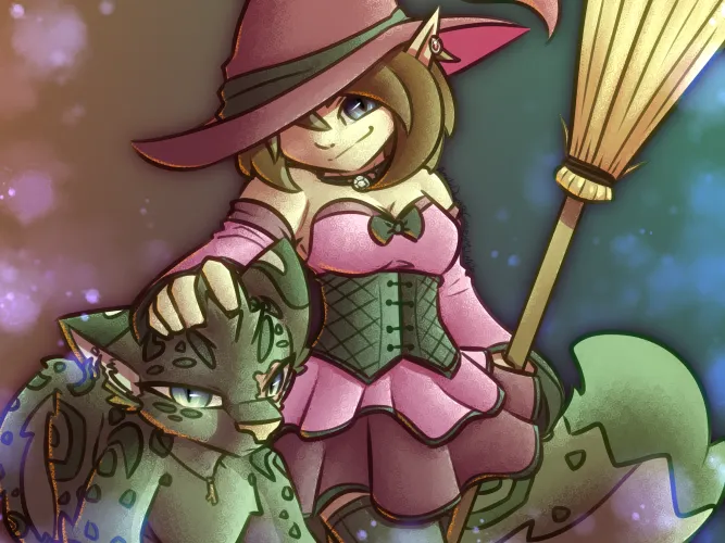 Thumbnail CrazyMeliMelo Features 'DnD Witch and Her Cat Art and Malik c Me' in Furry