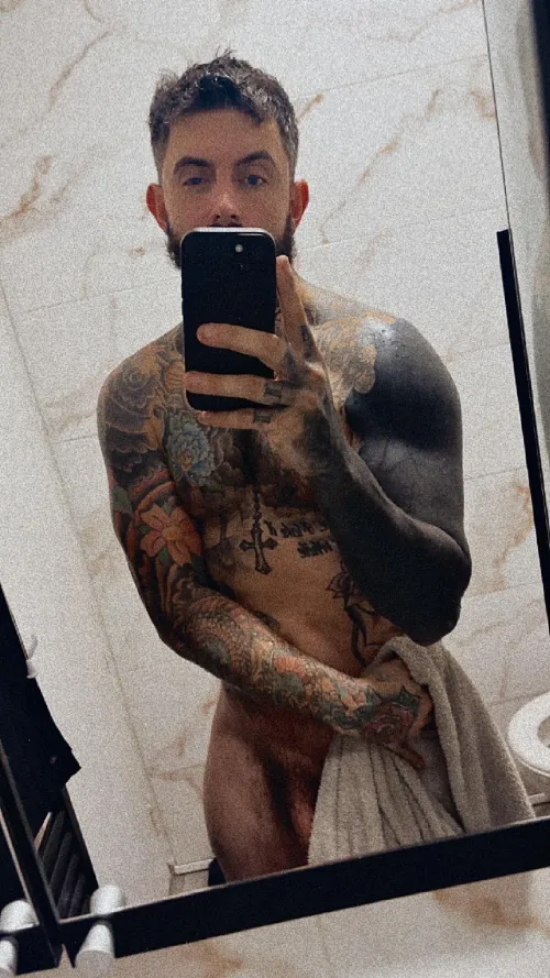 Thumbnail Freshness Post-Shower: Tattoostu with Tattoos in hotguyswithtattoos Category