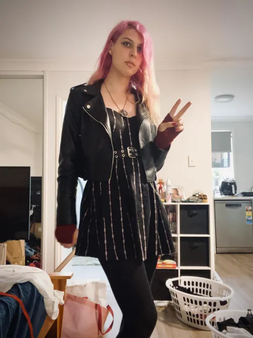 Thumbnail Pink Hair Goth: A Unique Presence by Confident-Afternoon9 | Femboy Category